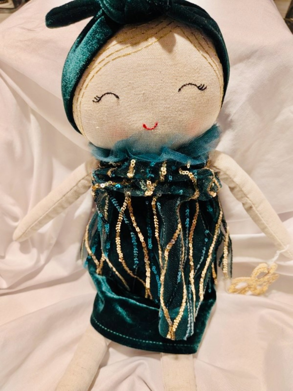 Handcrafted Woof and Poof Sequin Doll - Decorative Classy Lady doll